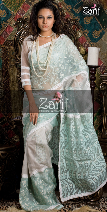 Mosline sharee, embroidered mosline sharee, karchupi muslin sharee, designer muslin sharee, bangladeshi muslin sharee                                                                        